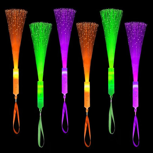 Holiday Glow in Dark Party Favors Accessories-12 Pack, Light Up Fiber Optic by Wondrus