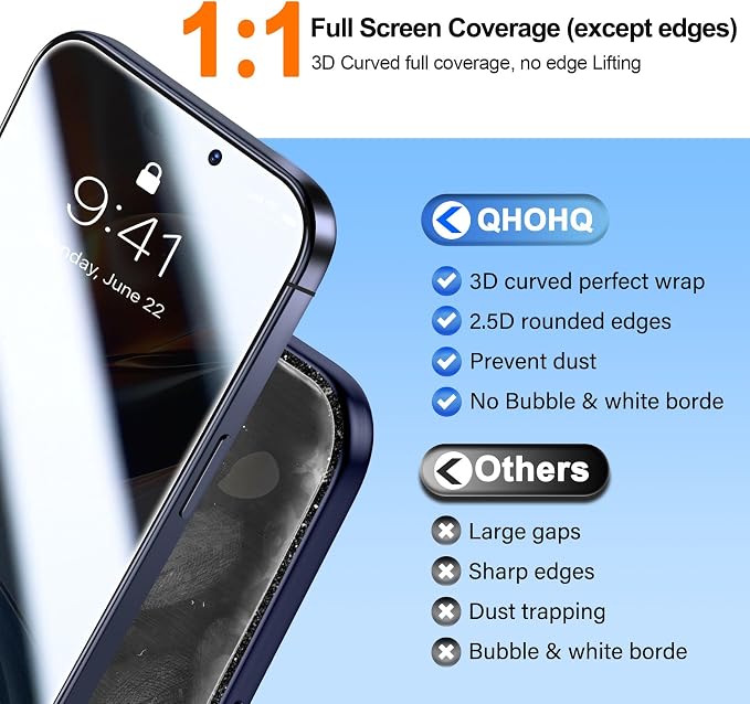 QHOHQ 3 Pack Privacy Screen Protector - Image 6
