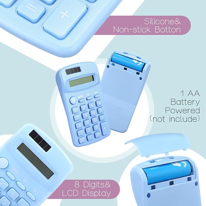 30 Pack Pocket Calculator Small Battery Powered Bulk Mini Size 4 Function Hand - Image 3