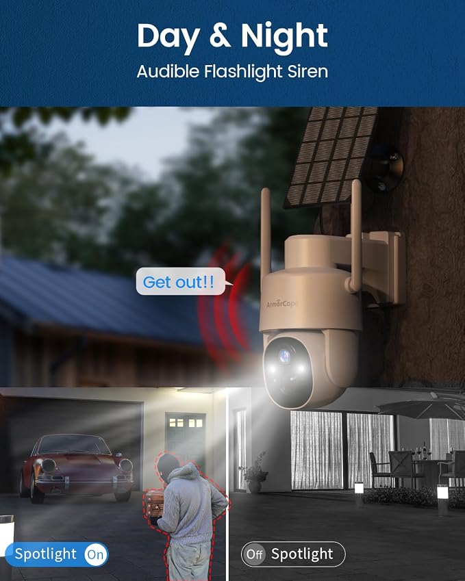 Armorcope Solar Security Cameras Wireless Outdoor, 360° View Battery Powered - Image 5