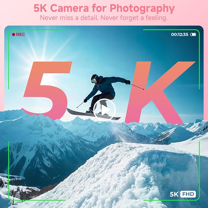 5K Digital Camera for Photography, UHD 75MP WiFi Vlogging Camera for YouTube - Image 2