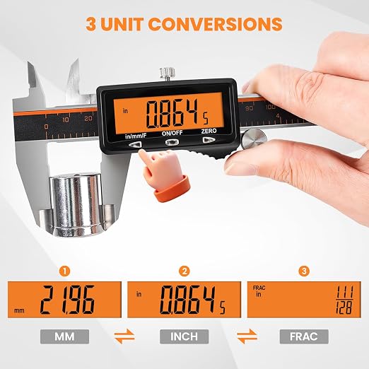 HARDELL Calipers 8", Rechargeable Digital Caliper - Image 4