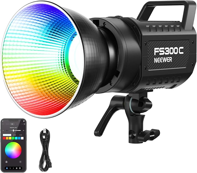 NEEWER 300W RGB LED Video Light APP/2.4G Control 17 Effects, 2500-7500K by Neewer