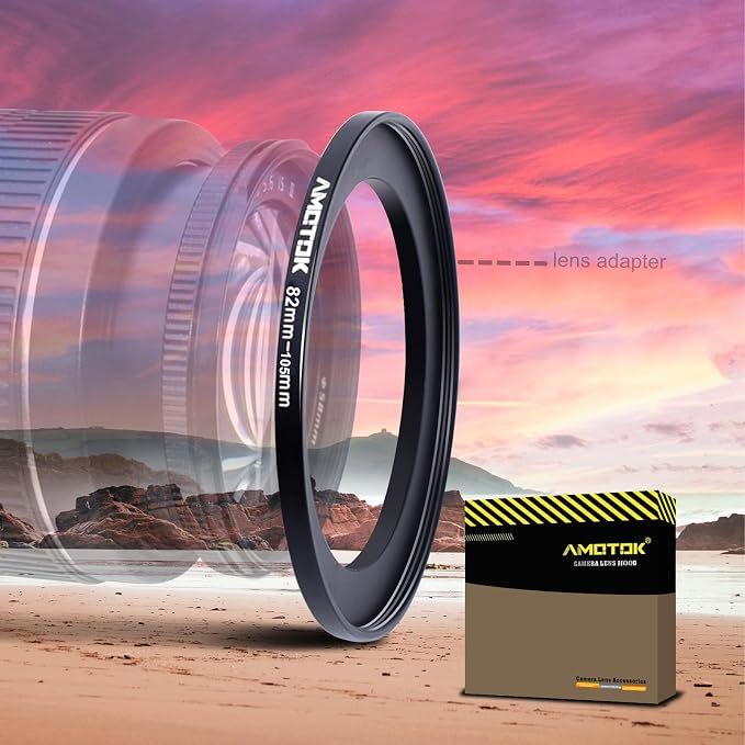 82mm Lens to 105mm Camera Lens Adapter, 82mm to 105mm Filter Step up Ring by AMOTOK