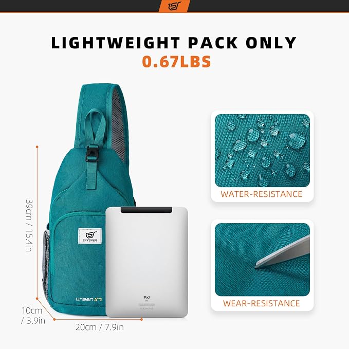 SKYSPER Sling Bag RFID Crossbody Sling Backpack Cross Body Shoulder Bag Travel - Image 5