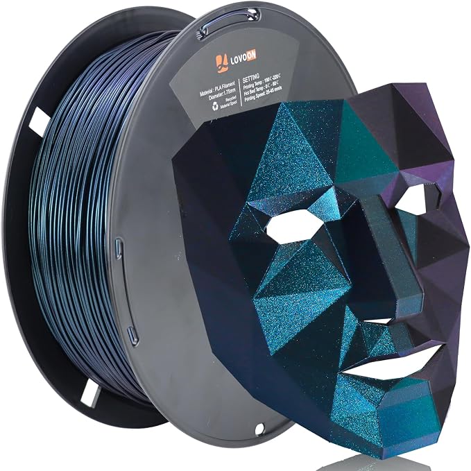 LOVOON 3D PLA Filament 1.75mm Sparkle Glitter, Burnt Titanium 3D Printer by LOVOON