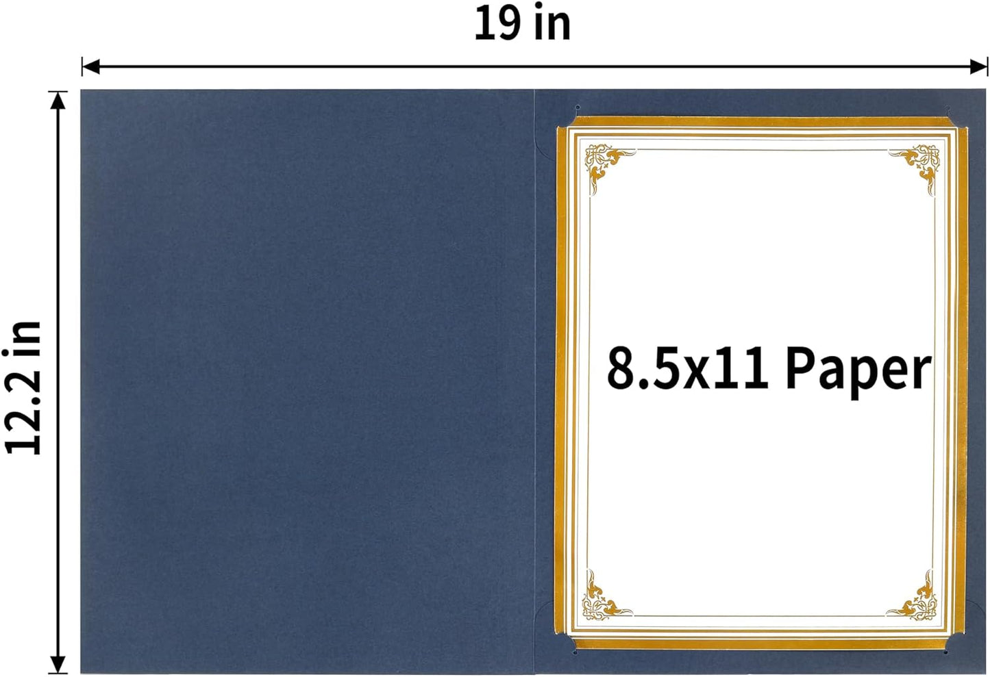 SUNEE Certificate Holders(Blue, 60 Packs, New Pattern), Diploma Covers Gold Foil Border, for Letter Size 8.5x11 Certificates, Cardstock, Document Papers