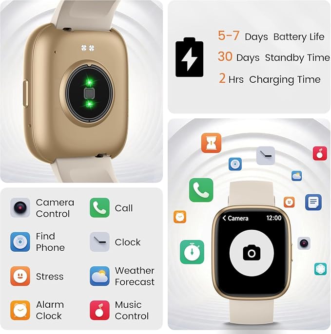 Smart Watch with Alexa Built-in, 1.83" HD Touchscreen Fitness Tracker with - Image 7
