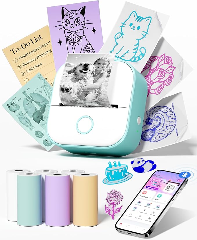 Memoking Sticker Printer Box T02 Mini Printer by Memoking