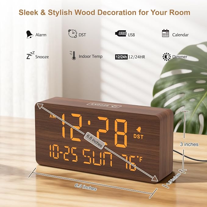 DreamSky Wooden Digital Alarm Clocks - Image 2
