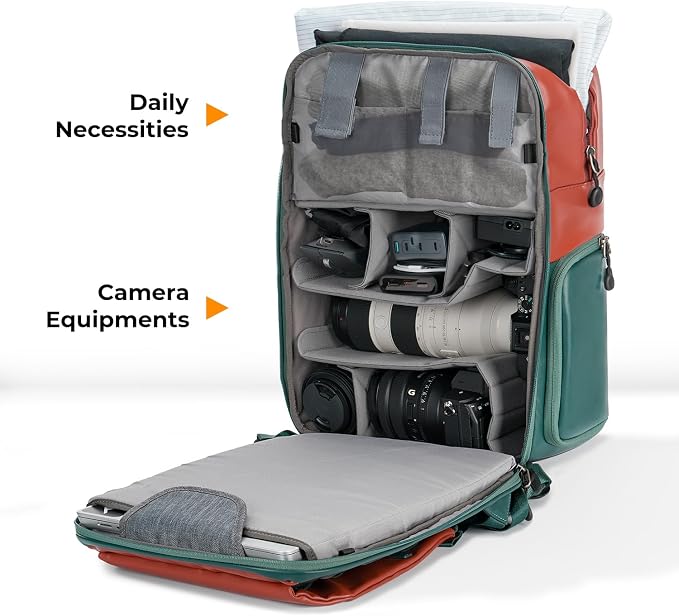 K&F CONCEPT 20L Camera Case for Photographers Large Capacity PU Leather Camera - Image 2