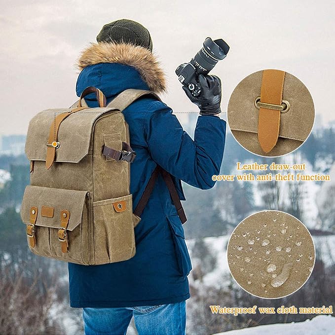 UBAYMAX Camera Backpack, DSLR SLR Waterproof Canvas Camera Bags Rucksack 15.6 - Image 7