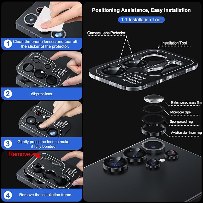 WSKEN for Samsung Galaxy S25 Ultra Camera Lens Protector - Image 6