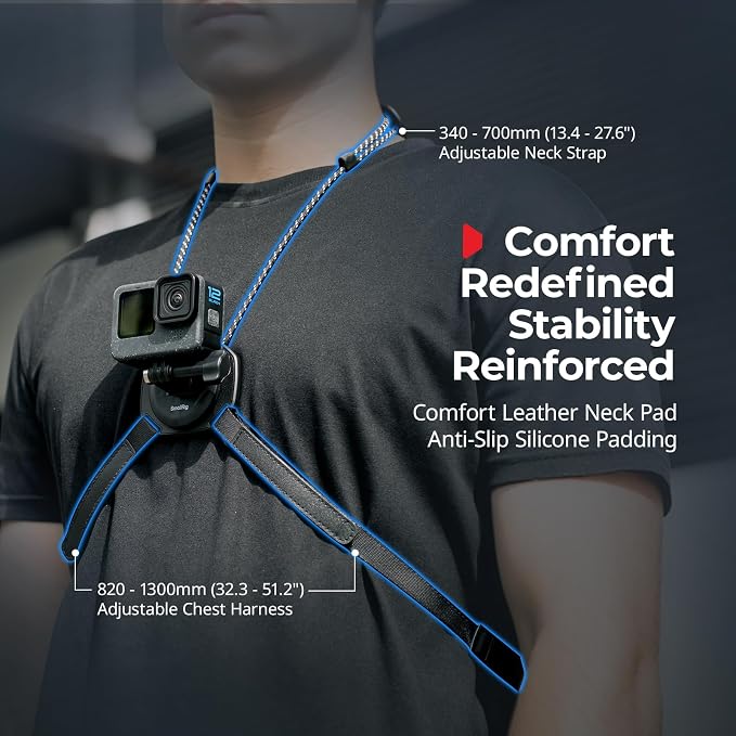 SMALLRIG Magnetic Neck Mount for Action Cameras, Quick Release Chest Mount - Image 6