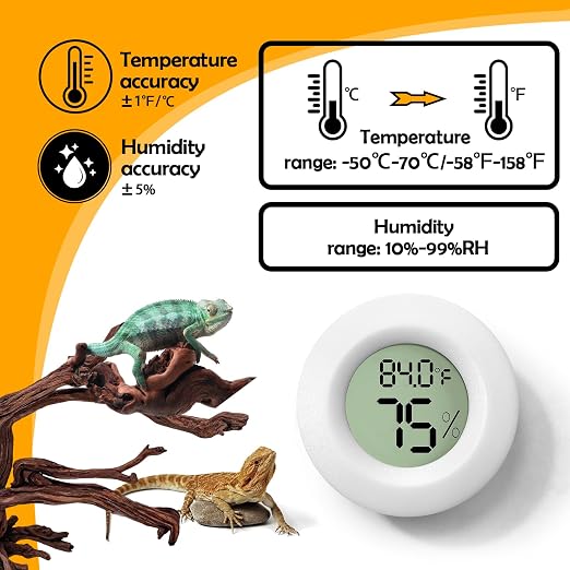 2 PCS White Reptile Thermometer and Humidity Gauge - Image 4