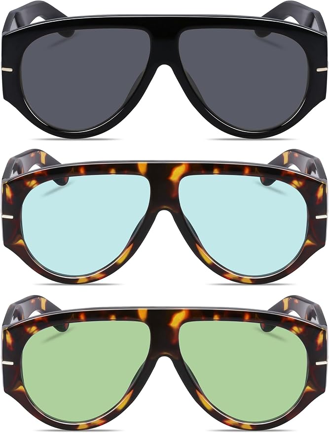Oversized Retro Aviator Sunglasses - Image 2
