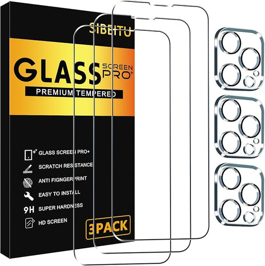 SIBEITU 3 Pack for iPhone 15 Pro Screen Protector by SIBEITU