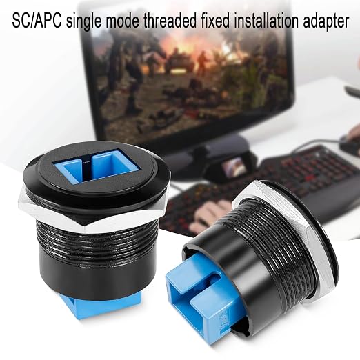 QIANRENON SC Fiber Optic Female to Female Threaded Fixed Mount Adapter - Image 7