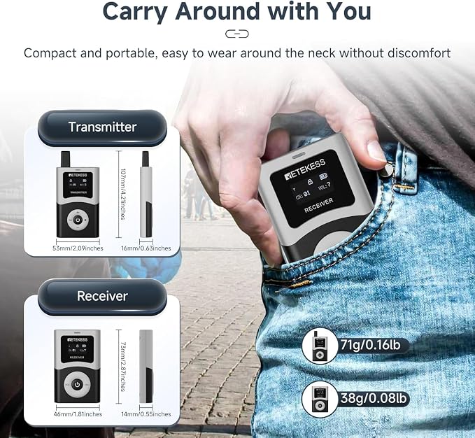 Retekess T130U Wireless Tour Guide System, Church Translation System, One-Key - Image 5