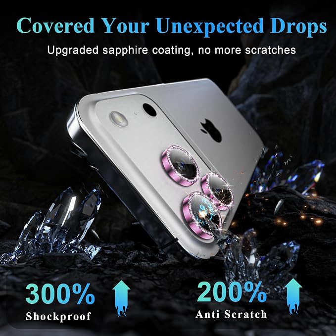 YWXTW Camera Lens Protector for iPhone 17 Pro/iPhone 17 Pro Max, Tempered Glass - Image 3