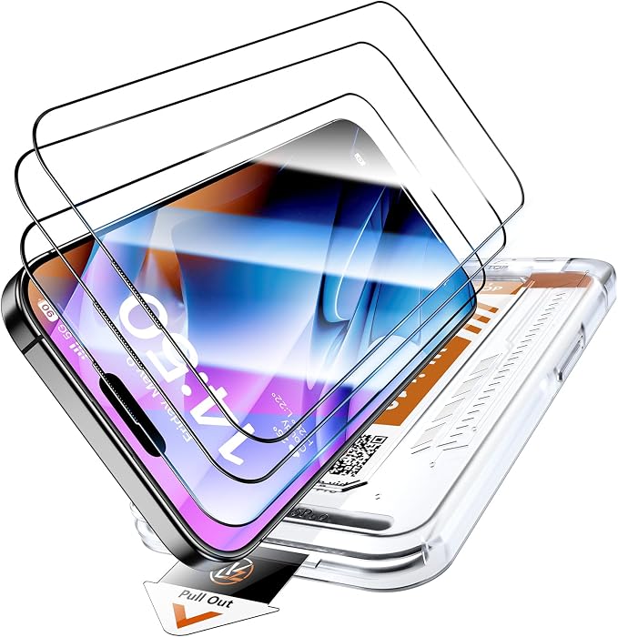 LK 3 Pack for iPhone 15 Pro Screen Protector Military Grade Shatterproof by LK