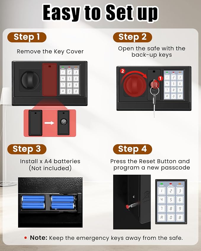 16.54 Inches Tall Safe Box, 2.5 Cuft Home Safe - Image 9
