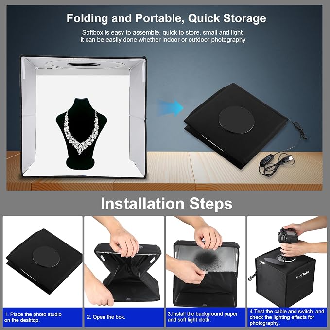 16 Inch Photo Light Box, CRI>90 Photography Shooting Tent - Image 8