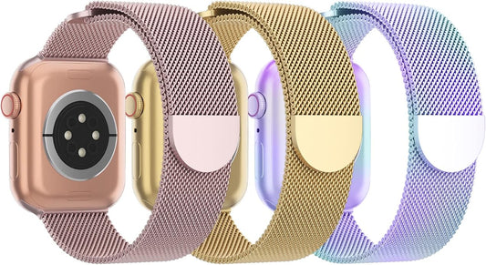 3 Pack Mesh Metal Band Compatible by Steezrd