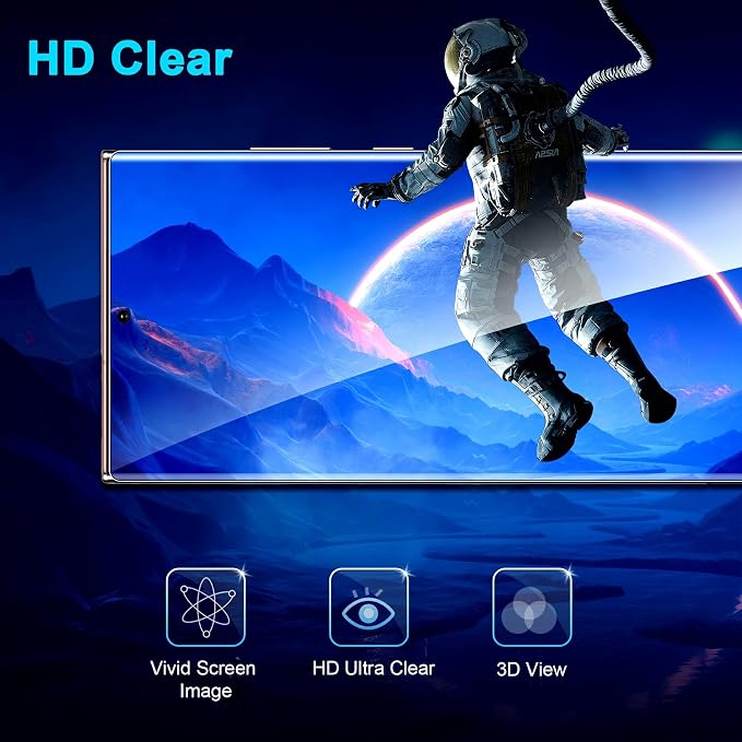 3 Pack Galaxy Note 20 Ultra Screen Protector, HD Clear Tempered Glass, - Image 5
