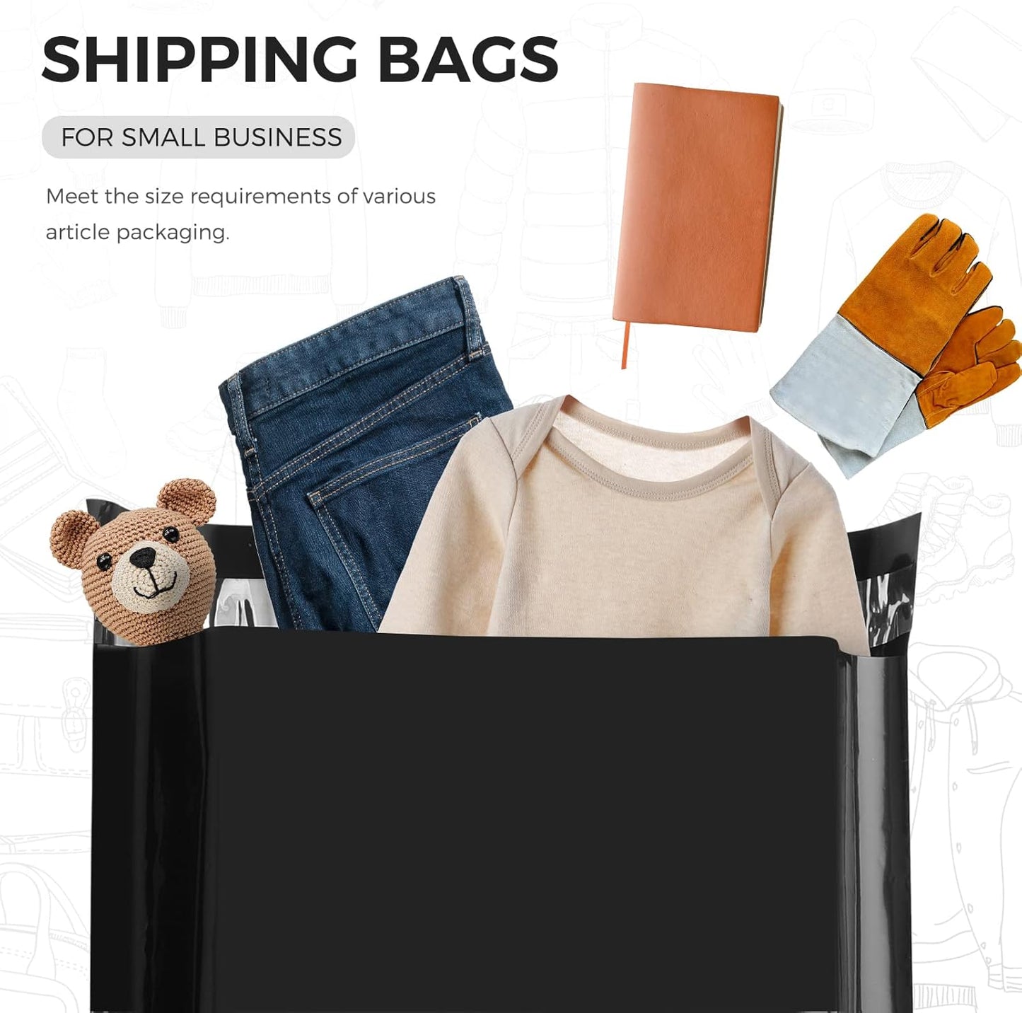 Metronic 1000PC Poly Mailers 14.5x19, Sturdy Shipping Bags for Small Business, Waterproof Mailers Poly Bags, Strong Adhesive Shipping Envelopes for Clothing, Efficient Mailing Envelopes in Black