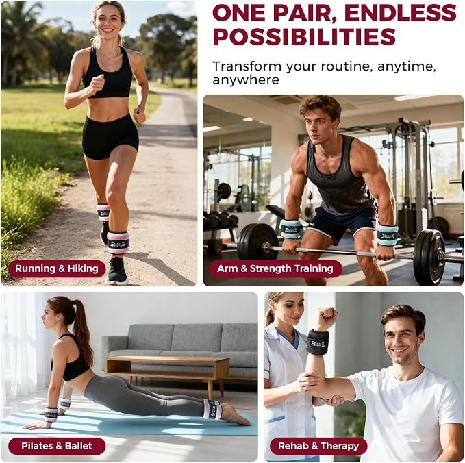 BAGAIL Ankle Wrist Weights for Women & Men, One Pair of 1/2/4/6/8/10 LBS - Image 6