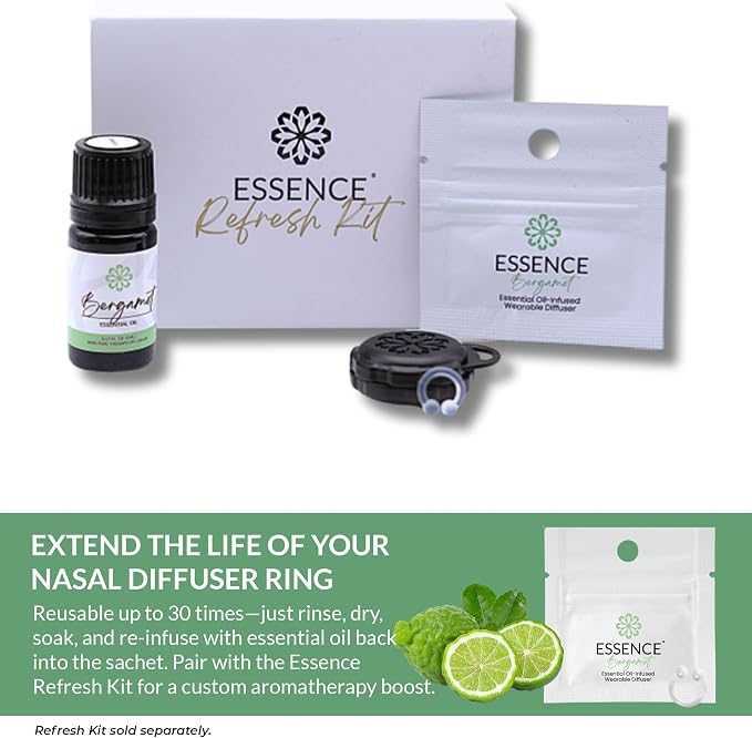 Essence Wearable Aromatherapy Nasal Diffuser – Bergamot Essential Oil Nose Ring - Image 6
