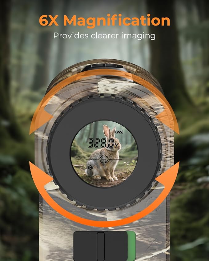 Hunting Range Finder 3280 Yards, CIGMAN Rechargeable Laser Rangefinder 6X - Image 4