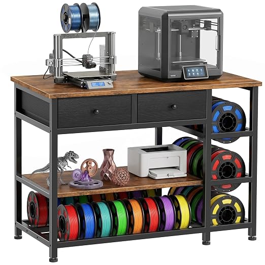 3D Printer Stand with Storage, 3-Tier Heavy Duty 3 D Printer Table Shelf with 2 by Unknown