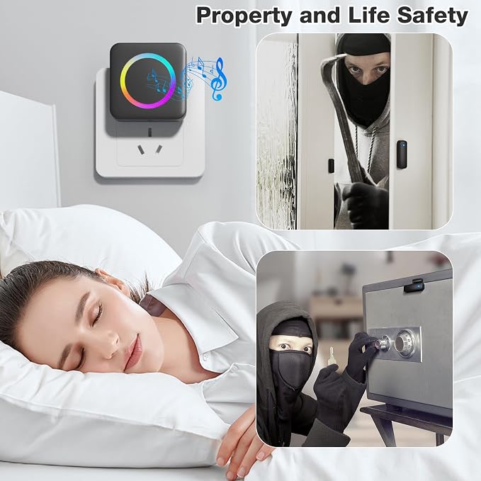 Door Chime, Satisure Wireless Door Sensor Chime When Door Opens, Door Alarms - Image 5
