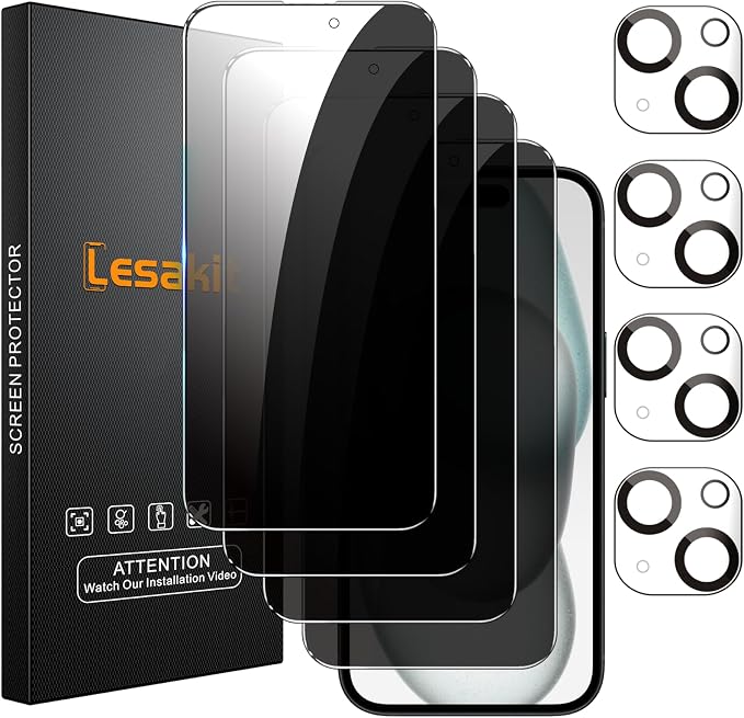 Lesakit 4+4 Pack Privacy Screen Protector by Lesakit