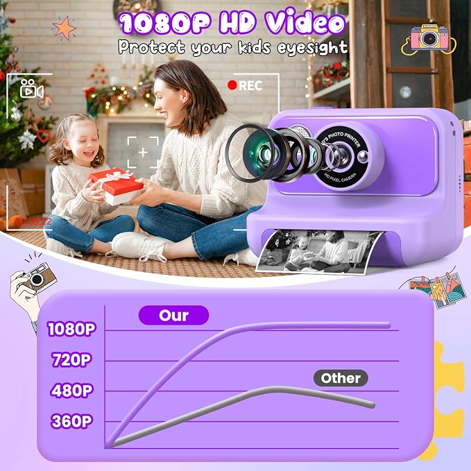 Kids Camera Instant Print, Christmas Birthday Gifts - Image 3