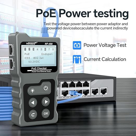 NOYAFA NF-488 POE Cable Tester for Power Over Ethernet, Network Cable - Image 2