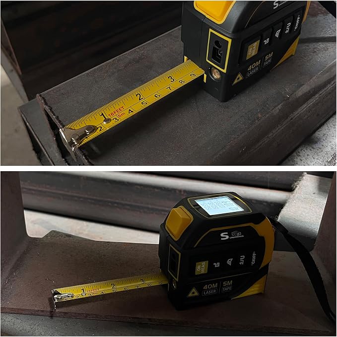 4-in-1 Laser Tape Measure with Laser Level Crosshairs |130ft/40m Laser - Image 7