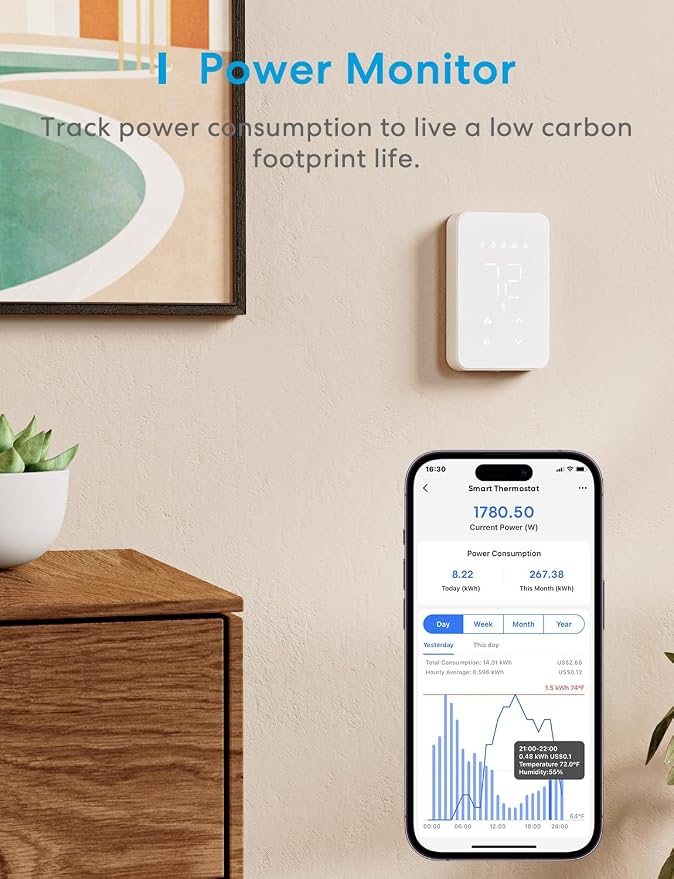 meross Smart Thermostat for Electric Baseboard and in-Wall Heaters Work - Image 7