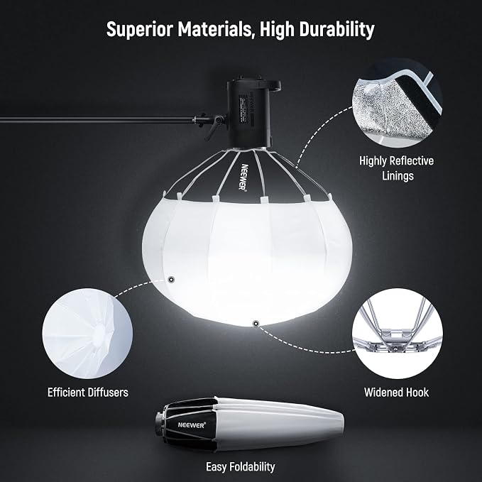 NEEWER 26"/65cm Lantern Softbox One Step Quick Release, 360° Light Diffuser - Image 7