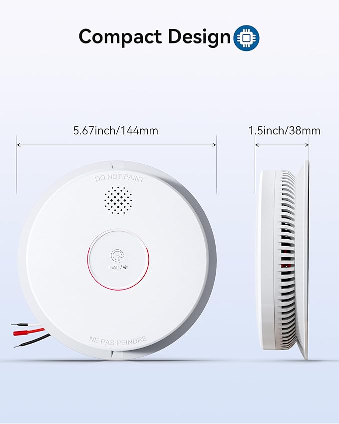 SITERWELL Smoke Detector, Hardwired Interconnected Smoke Detector, - Image 8
