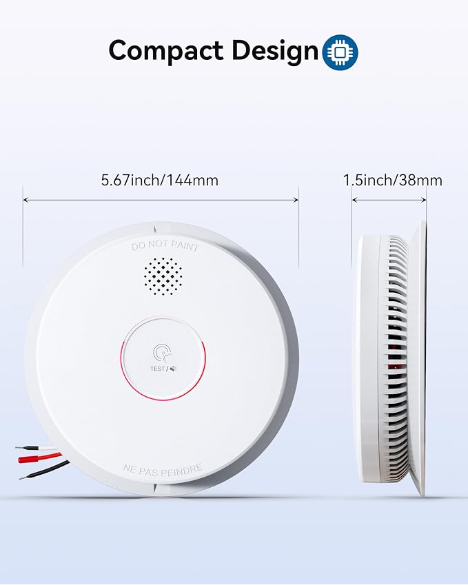 SITERWELL Smoke Detector, Hardwired Interconnected Smoke Detector, - Image 8