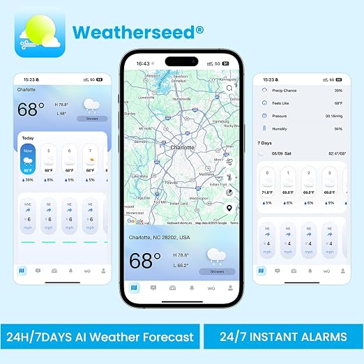 Sainlogic Smart WiFi Weather Station, Wireless Indoor Outdoor Weather Station - Image 2
