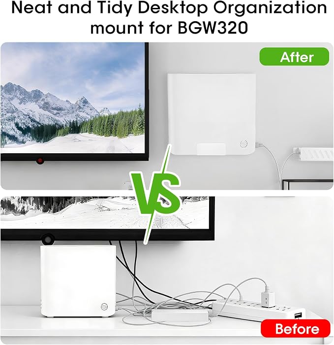 Metal Wall Mount for AT&T Fiber BGW320+Power Bricks Mount Holder Kit, Designed - Image 5