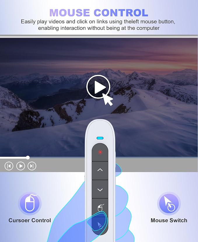 2 in 1 USB Type C Wireless Rechargeable Presenter Remote - Image 2