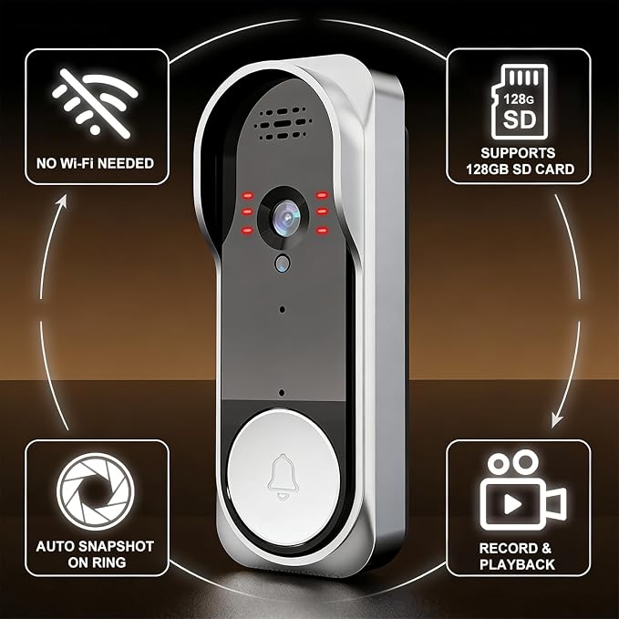 Video Doorbell with 43" Monitor, No WiFi Needed, 130° Wide Angle, Infrared - Image 3