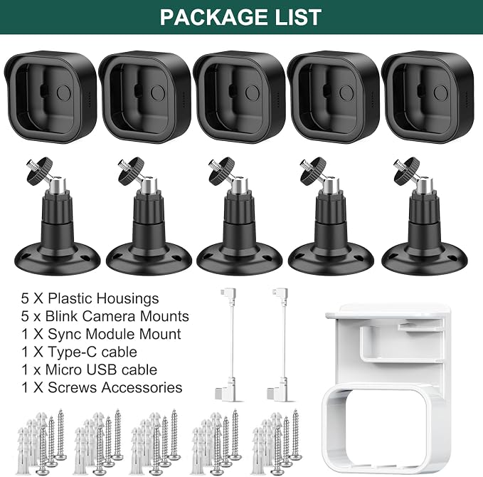 Blink Outdoor 2K Mount, Weatherproof Covers and 360°Adjustable Mounts - Image 7