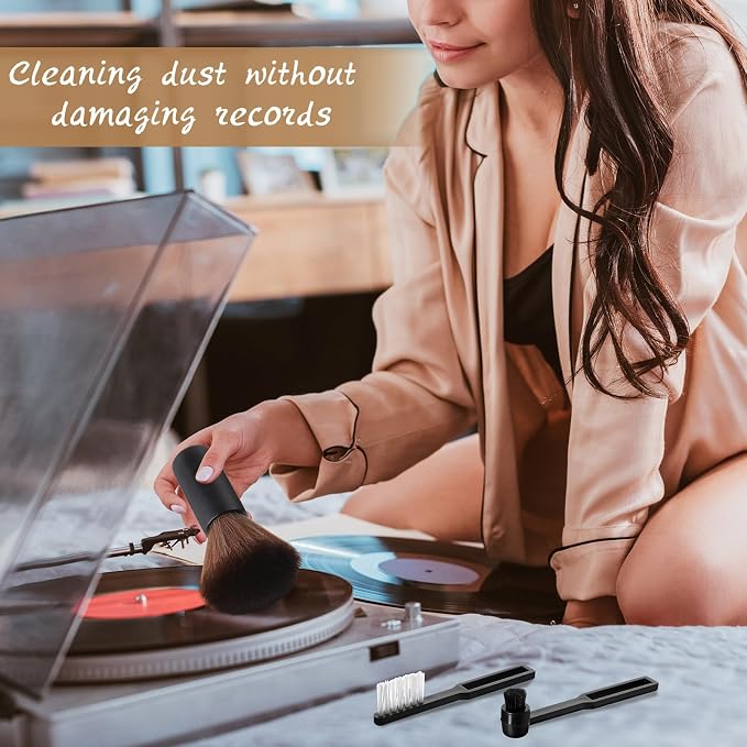 Ziliny 3 Pcs Vinyl Record Cleaning Brush Wooden Anti Static Dust Record Vinyl - Image 6