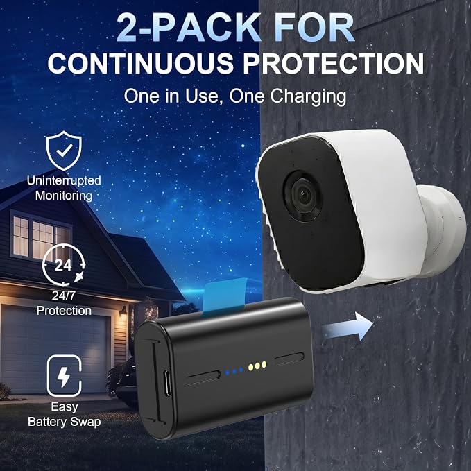 Rechargeable Battery for SimpliSafe Outdoor Camera, Compatible - Image 6
